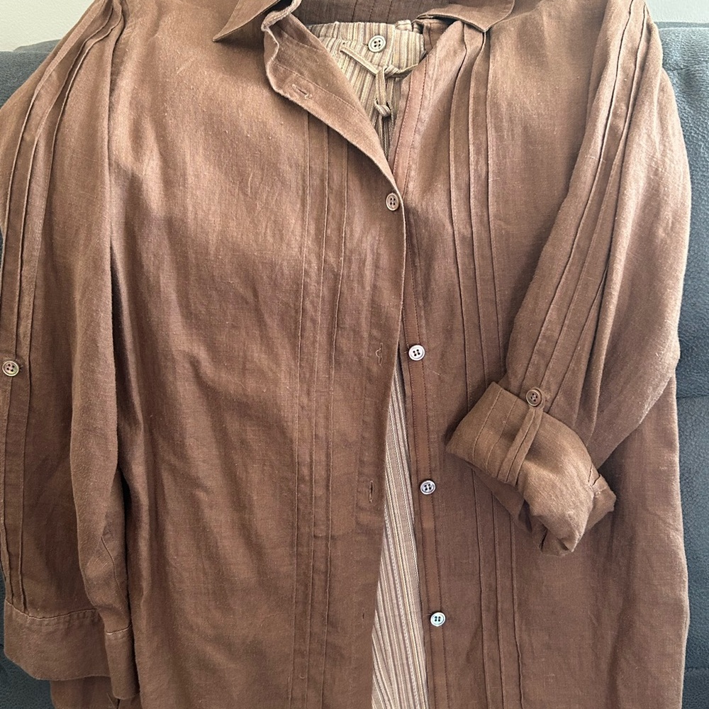 Brown Women's Blouse and Pants